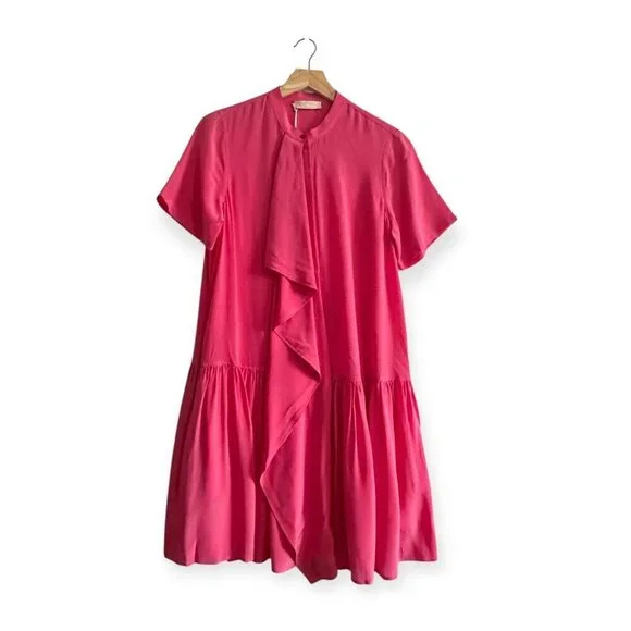 ULLA JOHNSON Adalyn Silk Mini Dress, Pink,‎ Size 4,New with tag
